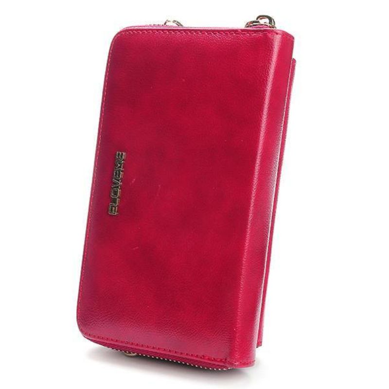 Floveme Kvinder 5.5 Tommer Mobiltelefon Tegnebog Pu Læder Clutch Taske Crossbody Taske