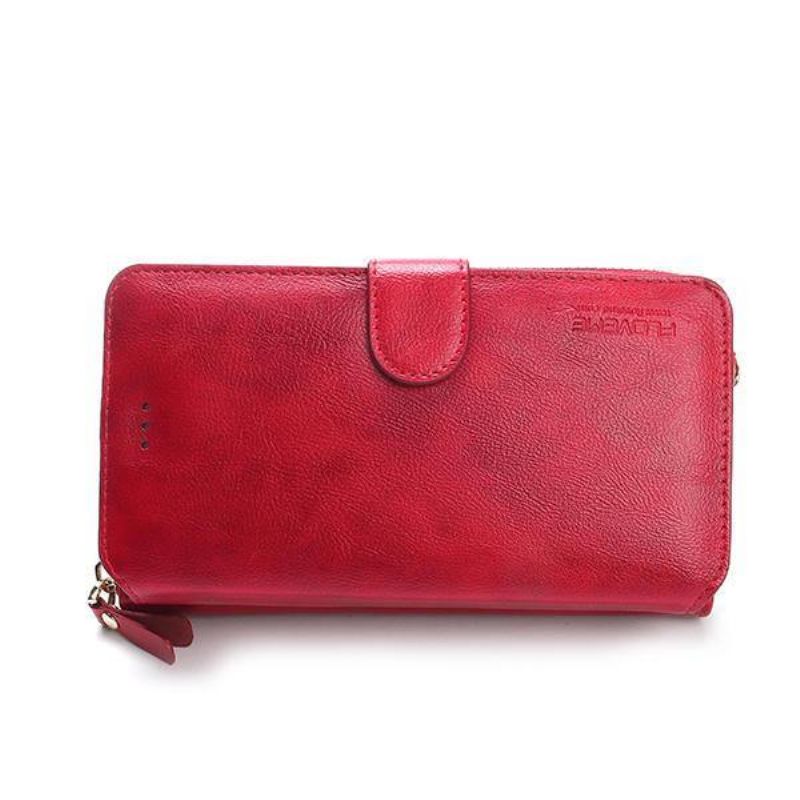 Floveme Kvinder 5.5 Tommer Mobiltelefon Tegnebog Pu Læder Clutch Taske Crossbody Taske