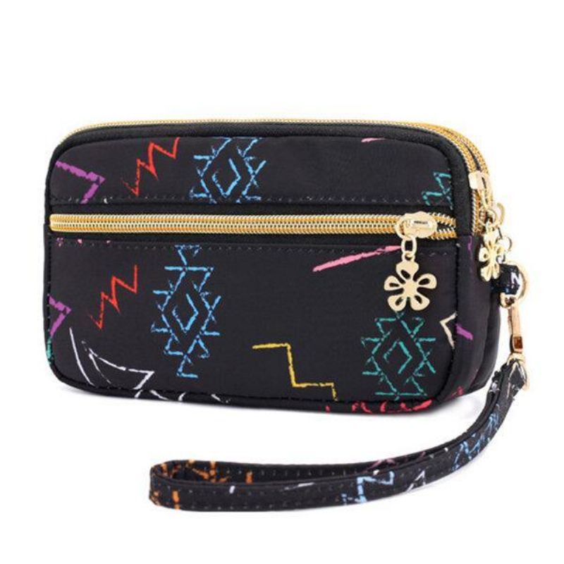 Kvinder Nylon Galaxy Mønster Clutch Taske Møntpung Telefonpung