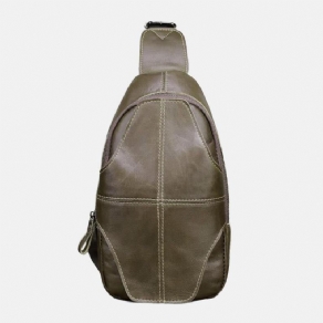 Mænd Ægte Læder Anti-Tyveri Retro Casual Business Crossbody Bag Brysttaske Sling Bag