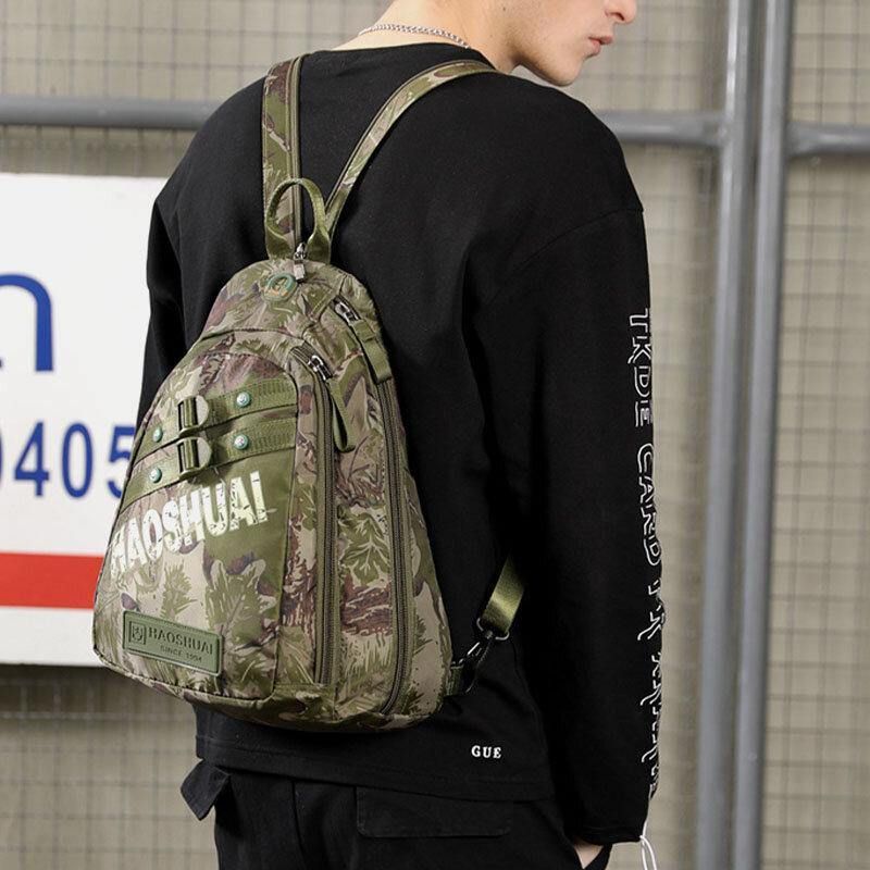 Mænd Camouflages Multifunktion Stor Kapacitet Vandtæt Sport Brysttaske Skuldertaske Crossbody Bag Rygsæk