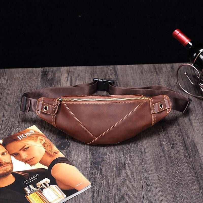 Mænd Imiteret Læder Mode Retro Multi-Bære Messenger Bag Brysttaske Taljetaske Sling Bag