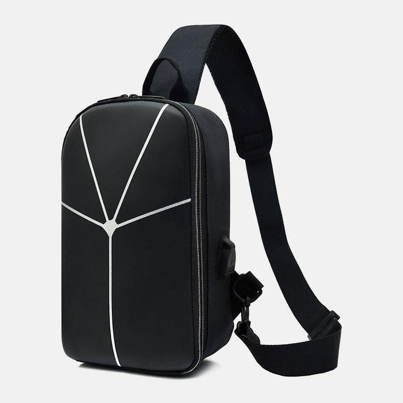 Mænd Nylon Casual Outdoor Sport Ensfarvet Brysttaske Crossbody-Taske