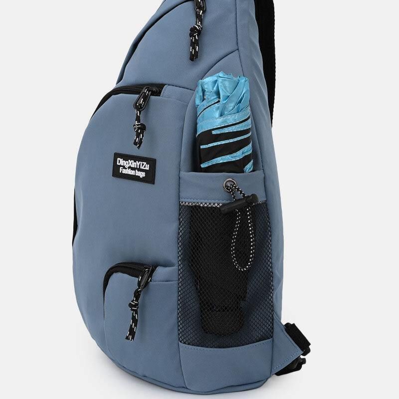 Mænd Nylon Hovedtelefonhul Vandtæt Brysttasker Med Stor Kapacitet Skuldertaske Crossbody-Tasker Med Ornamenter