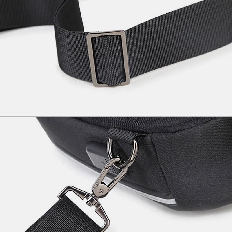 Mænd Stor Kapacitet Usb Opladning Multi-Layers Vandtæt Crossbody Bag Bryst Bag Sling Bag