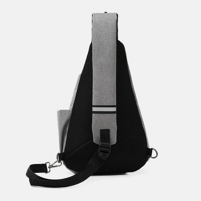 Unisex Nylon Letvægts Kontrastfarve Afslappet Udendørs Rejser Multi-Bære Skuldertaske Crossbody Taske Brysttaske