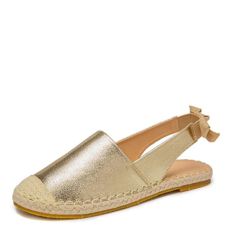 Kvinder Casual Closed Toe Metallic Komfortable Espadrilles Flade Sandaler