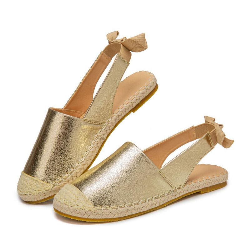 Kvinder Casual Closed Toe Metallic Komfortable Espadrilles Flade Sandaler