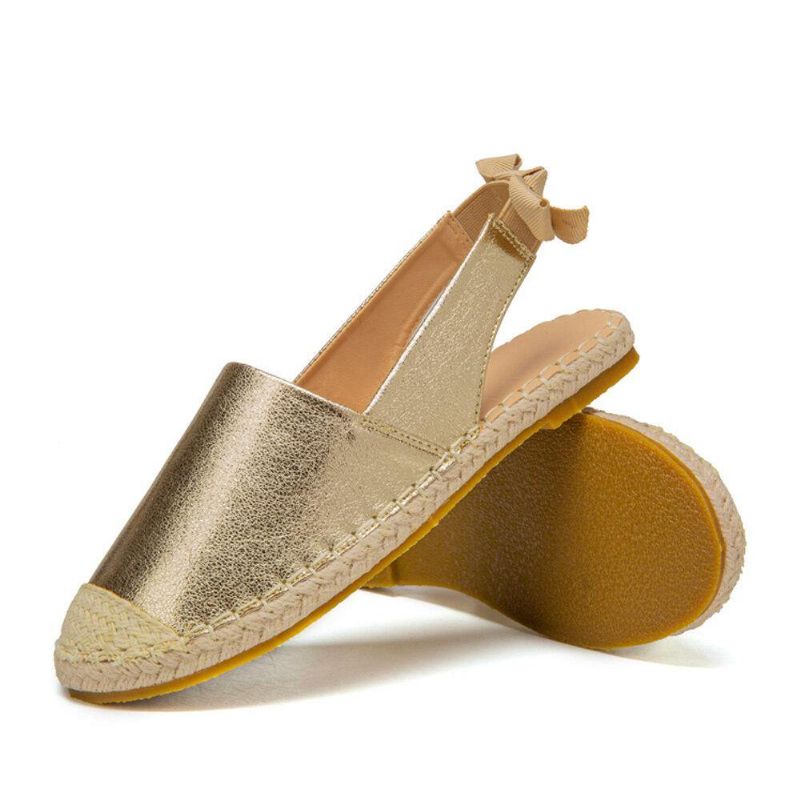 Kvinder Casual Closed Toe Metallic Komfortable Espadrilles Flade Sandaler