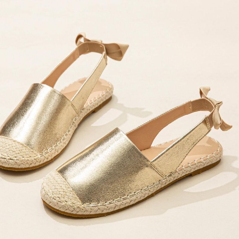 Kvinder Casual Closed Toe Metallic Komfortable Espadrilles Flade Sandaler