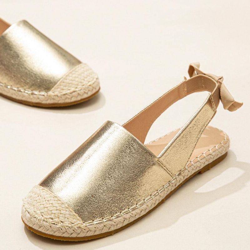 Kvinder Casual Closed Toe Metallic Komfortable Espadrilles Flade Sandaler