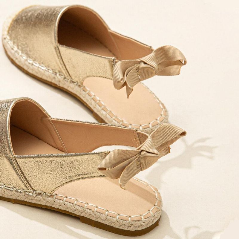 Kvinder Casual Closed Toe Metallic Komfortable Espadrilles Flade Sandaler