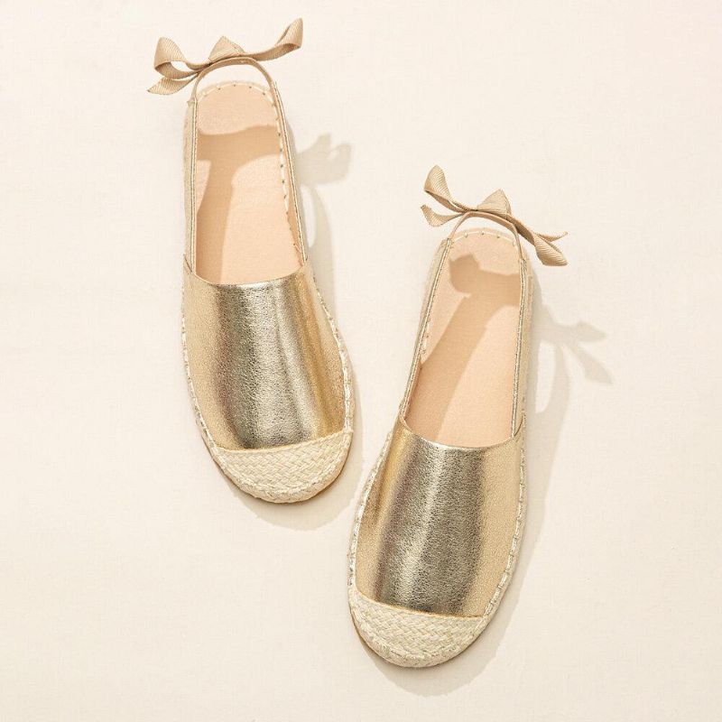 Kvinder Casual Closed Toe Metallic Komfortable Espadrilles Flade Sandaler