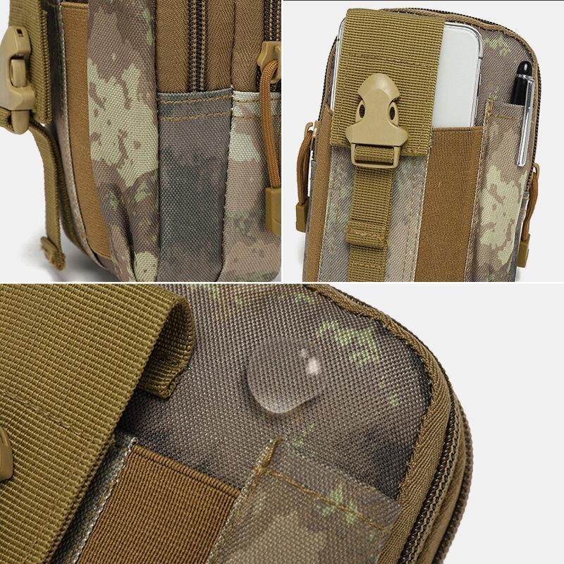 Mænd Camouflager Stor Kapacitet Vandtæt 6 Tommer Telefon Taske Udendørs Sport Talje Tactical Taske