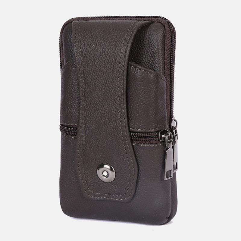 Mænd Holdbar Klap Magnetisk Knapdesign Taljetaske Åndbar Smagløs Bæltetaske 6.5 Tommer Telefontaske Crossbody-Tasker Med Skulderrem