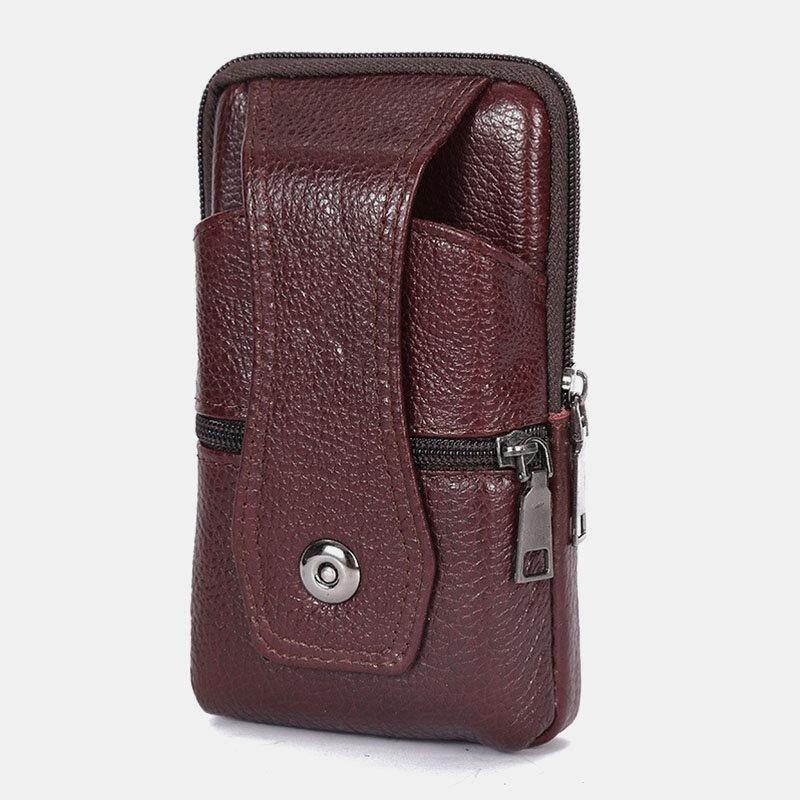 Mænd Holdbar Klap Magnetisk Knapdesign Taljetaske Åndbar Smagløs Bæltetaske 6.5 Tommer Telefontaske Crossbody-Tasker Med Skulderrem