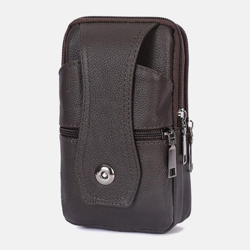 Mænd Holdbar Klap Magnetisk Knapdesign Taljetaske Åndbar Smagløs Bæltetaske 6.5 Tommer Telefontaske Crossbody-Tasker Med Skulderrem