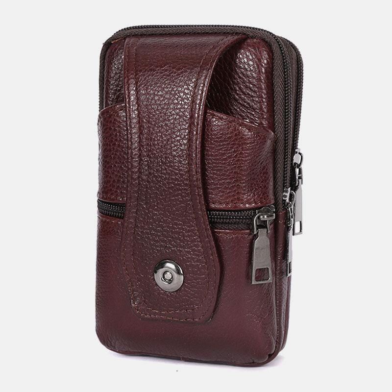 Mænd Holdbar Klap Magnetisk Knapdesign Taljetaske Åndbar Smagløs Bæltetaske 6.5 Tommer Telefontaske Crossbody-Tasker Med Skulderrem