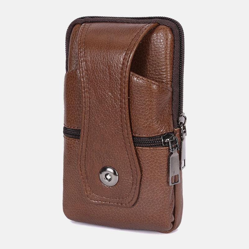 Mænd Holdbar Klap Magnetisk Knapdesign Taljetaske Åndbar Smagløs Bæltetaske 6.5 Tommer Telefontaske Crossbody-Tasker Med Skulderrem