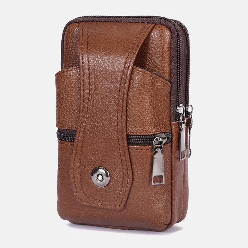 Mænd Holdbar Klap Magnetisk Knapdesign Taljetaske Åndbar Smagløs Bæltetaske 6.5 Tommer Telefontaske Crossbody-Tasker Med Skulderrem