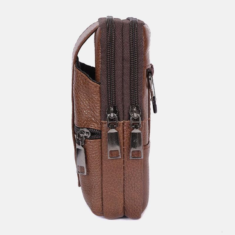 Mænd Holdbar Klap Magnetisk Knapdesign Taljetaske Åndbar Smagløs Bæltetaske 6.5 Tommer Telefontaske Crossbody-Tasker Med Skulderrem