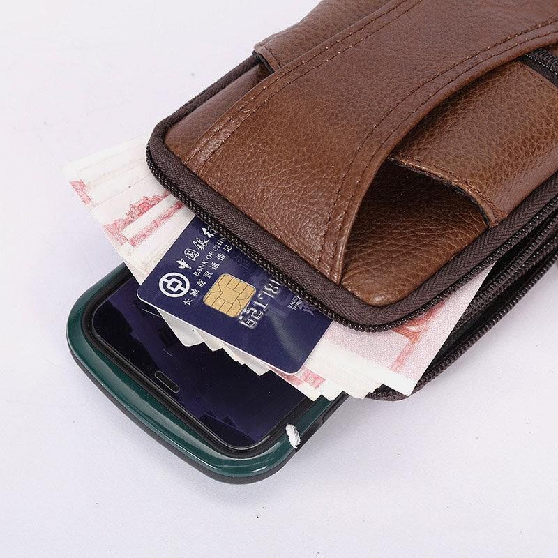 Mænd Holdbar Klap Magnetisk Knapdesign Taljetaske Åndbar Smagløs Bæltetaske 6.5 Tommer Telefontaske Crossbody-Tasker Med Skulderrem