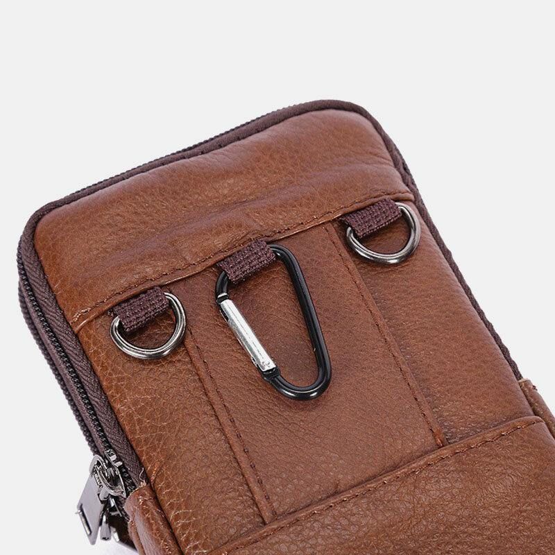 Mænd Holdbar Klap Magnetisk Knapdesign Taljetaske Åndbar Smagløs Bæltetaske 6.5 Tommer Telefontaske Crossbody-Tasker Med Skulderrem