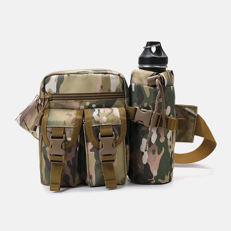 Mænd Nylon Camouflages Multifunktion Udendørs Vandflaske Taljetaske Tactical Bag