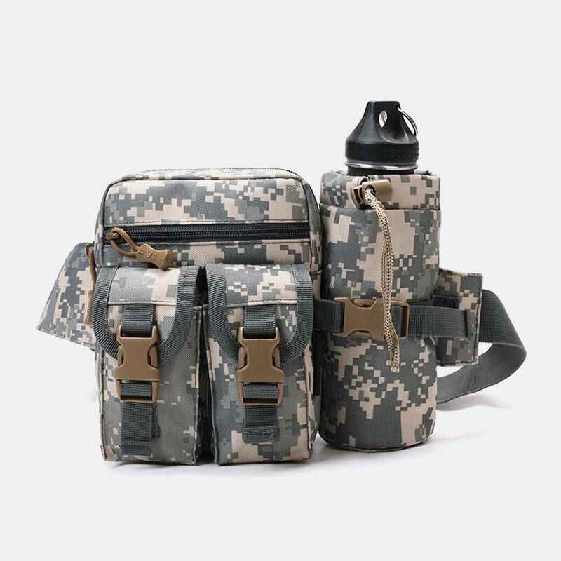 Mænd Nylon Camouflages Multifunktion Udendørs Vandflaske Taljetaske Tactical Bag