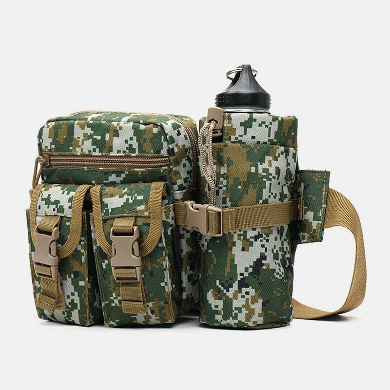 Mænd Nylon Camouflages Multifunktion Udendørs Vandflaske Taljetaske Tactical Bag