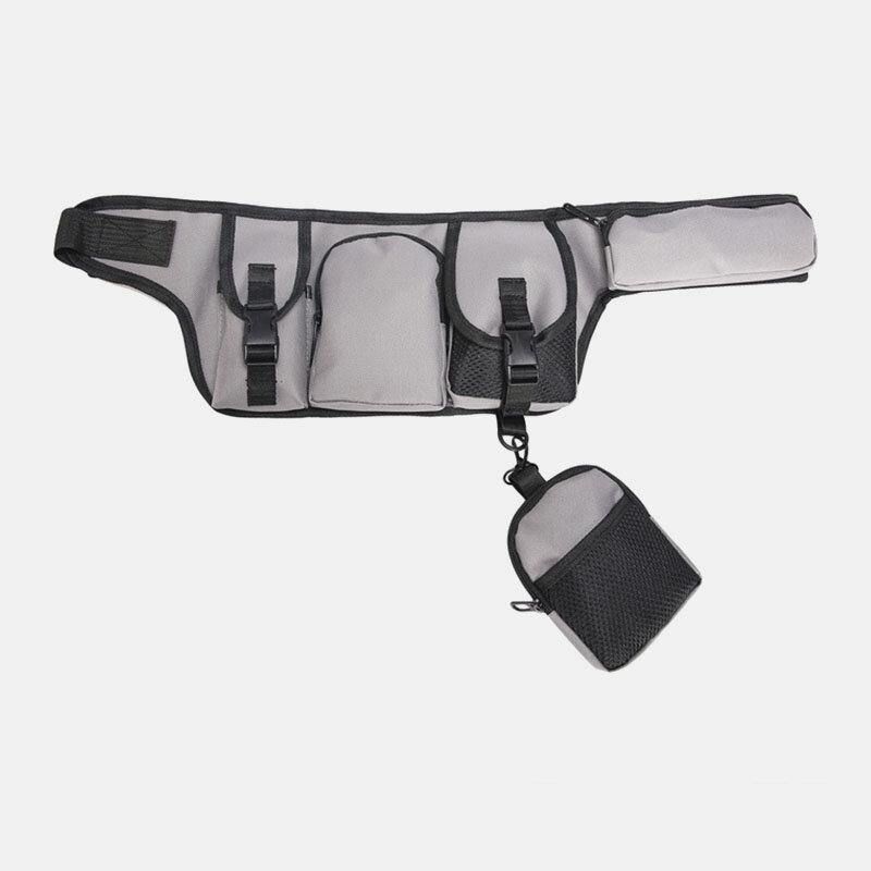 Unisex Hip-Hop Stil Camouflage Street Mode Udendørs Multi-Pocket Bullet Bag Taljetaske Brysttaske