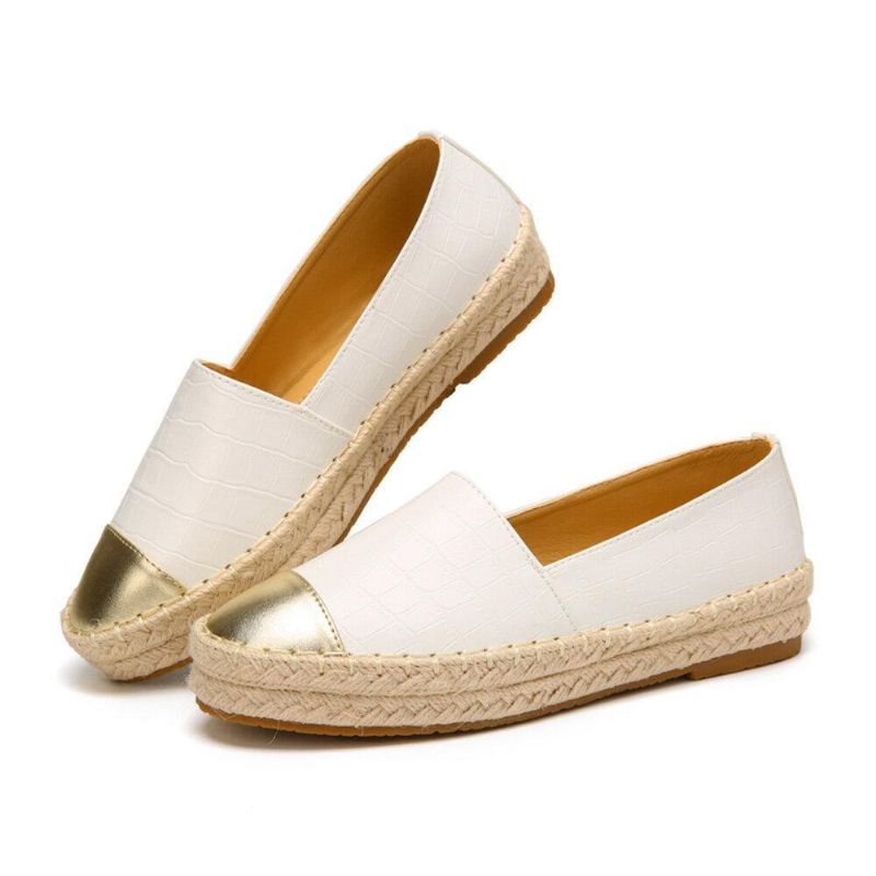 Kvinder Casual Splejsning Slip On Espadrille Loafers Flade Sko Fisherman'S Shoes