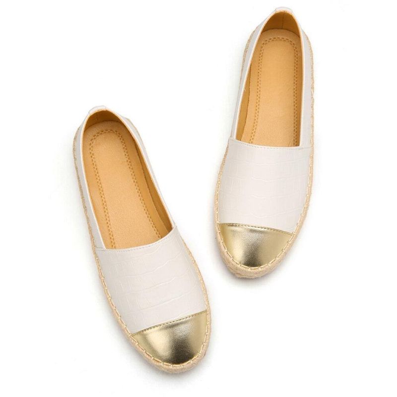 Kvinder Casual Splejsning Slip On Espadrille Loafers Flade Sko Fisherman'S Shoes