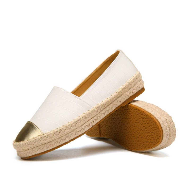 Kvinder Casual Splejsning Slip On Espadrille Loafers Flade Sko Fisherman'S Shoes