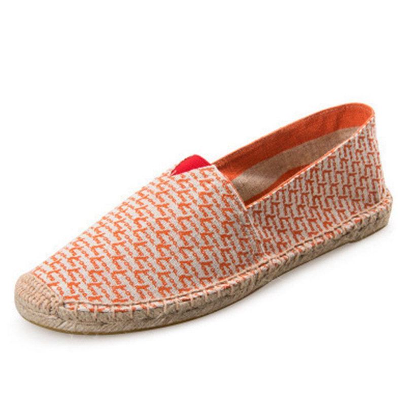 Kvinder Stor Størrelse Ensfarvet Slip-On Espadrilles Fisherman Flat Shoes