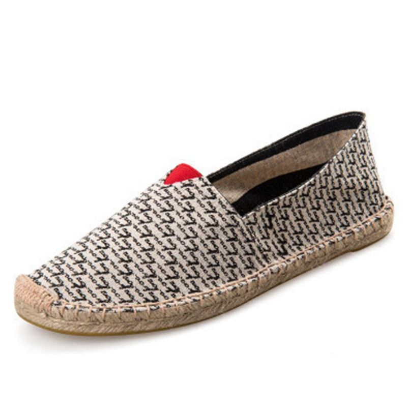 Kvinder Stor Størrelse Ensfarvet Slip-On Espadrilles Fisherman Flat Shoes