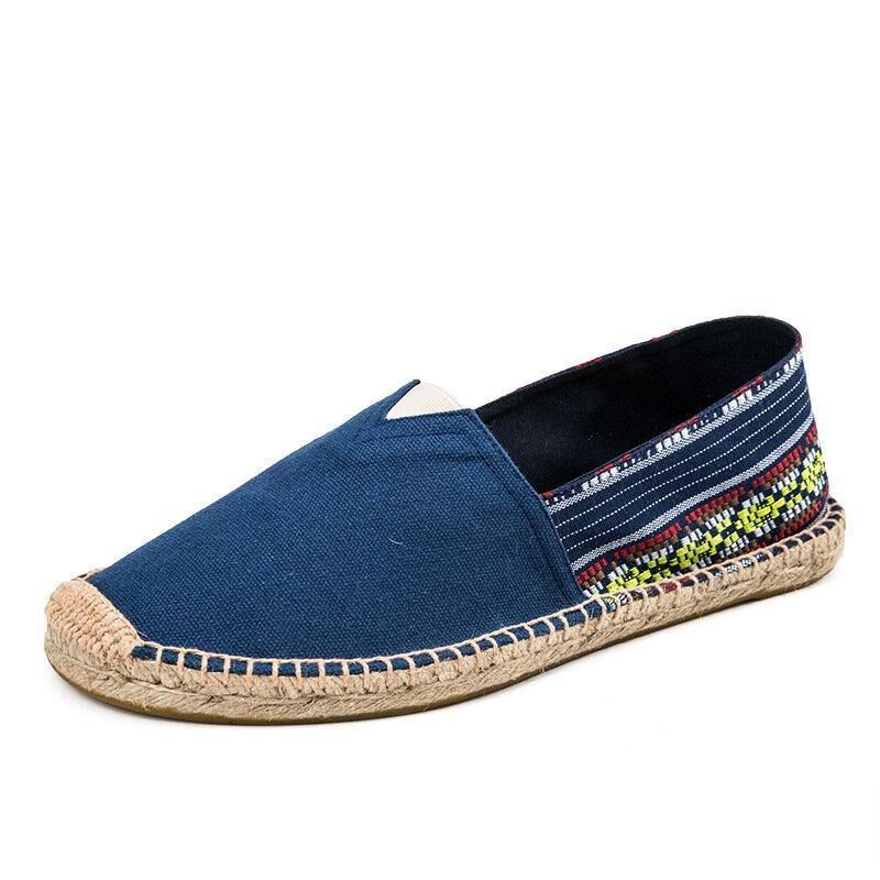 Kvinder Stor Størrelse Etnisk Stil Linned Slip-On Espadrille Fisherman'S Shoes