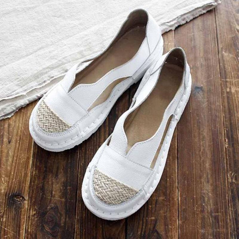 Plus Size Dame Loafers Rund Toe Casual Hulsømme Slip-On Flade Sko