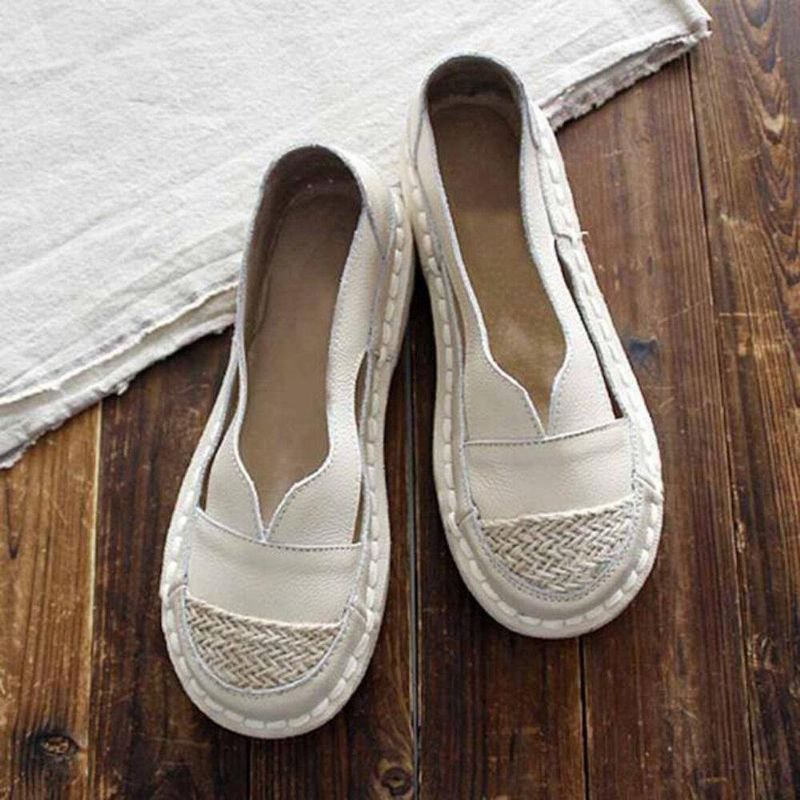 Plus Size Dame Loafers Rund Toe Casual Hulsømme Slip-On Flade Sko