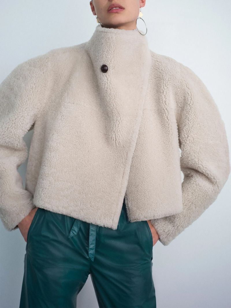 Løs Teddy Turtleneck Langærmet Jakke