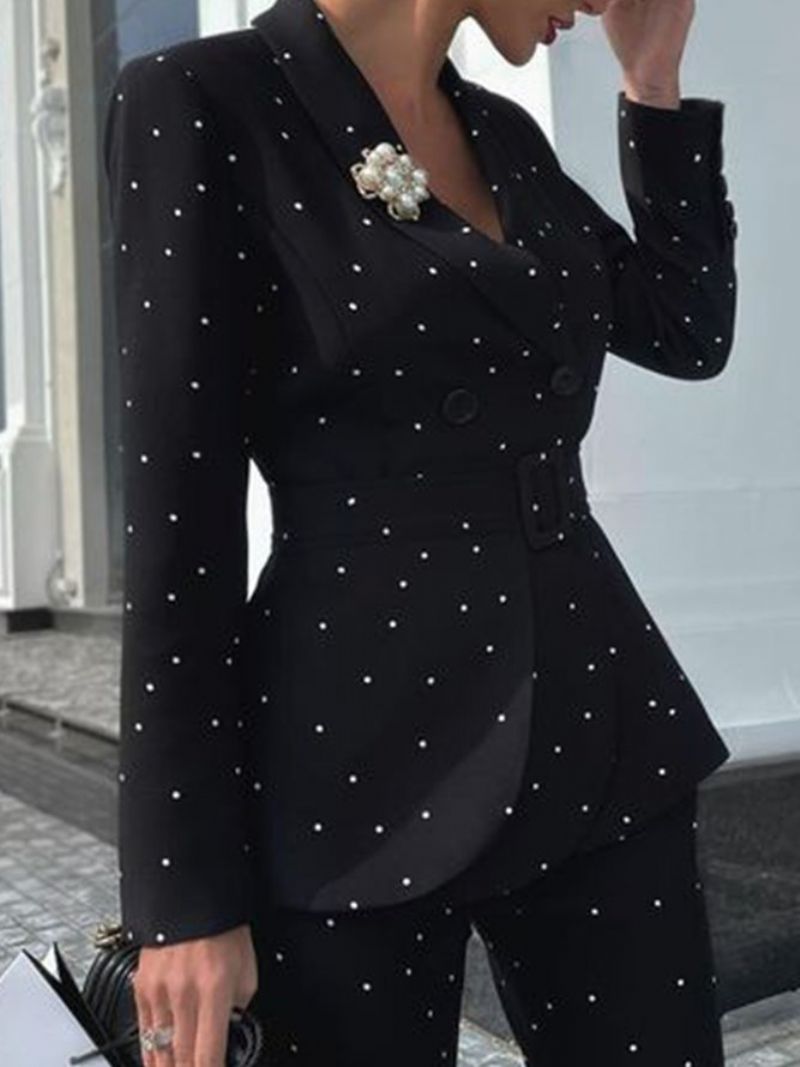 Polka Dots Elegant Lapel Blazer Blazer