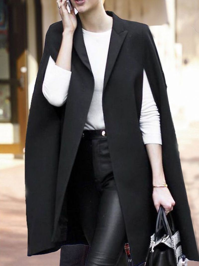 Solid Vacation Flat Collar Coat