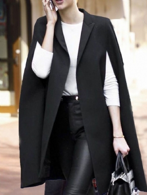 Solid Vacation Flat Collar Coat