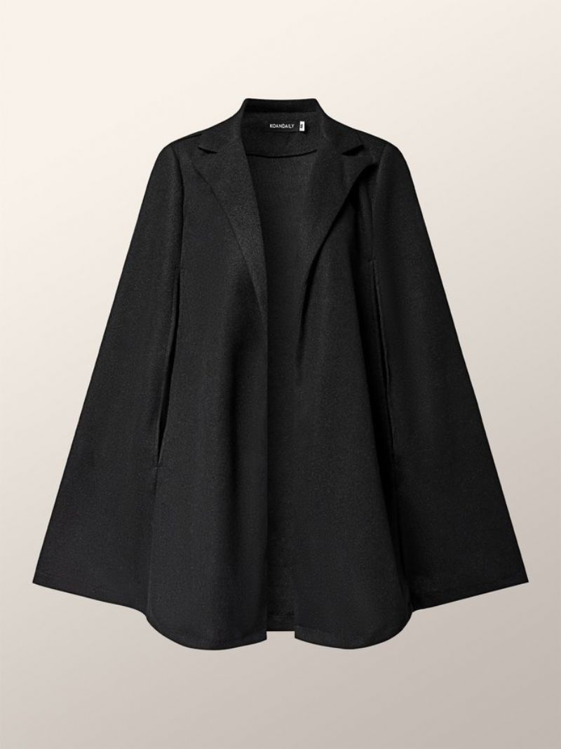 Solid Vacation Flat Collar Coat