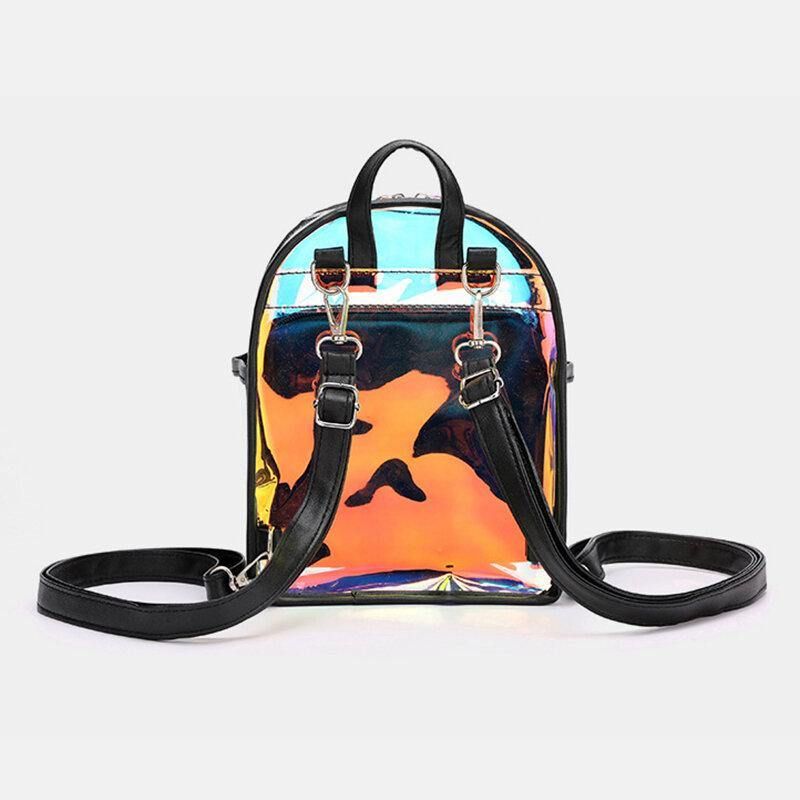 Kvinder 2 Stk Transparent Jelly Multi-Bære Mini Rygsæk Crossbody Taske Håndtaske