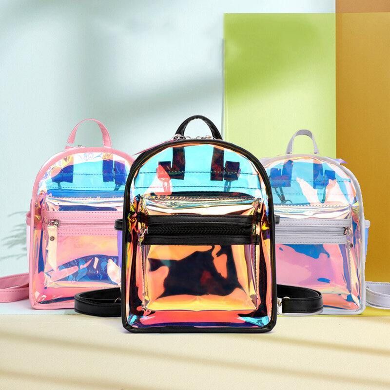 Kvinder 2 Stk Transparent Jelly Multi-Bære Mini Rygsæk Crossbody Taske Håndtaske