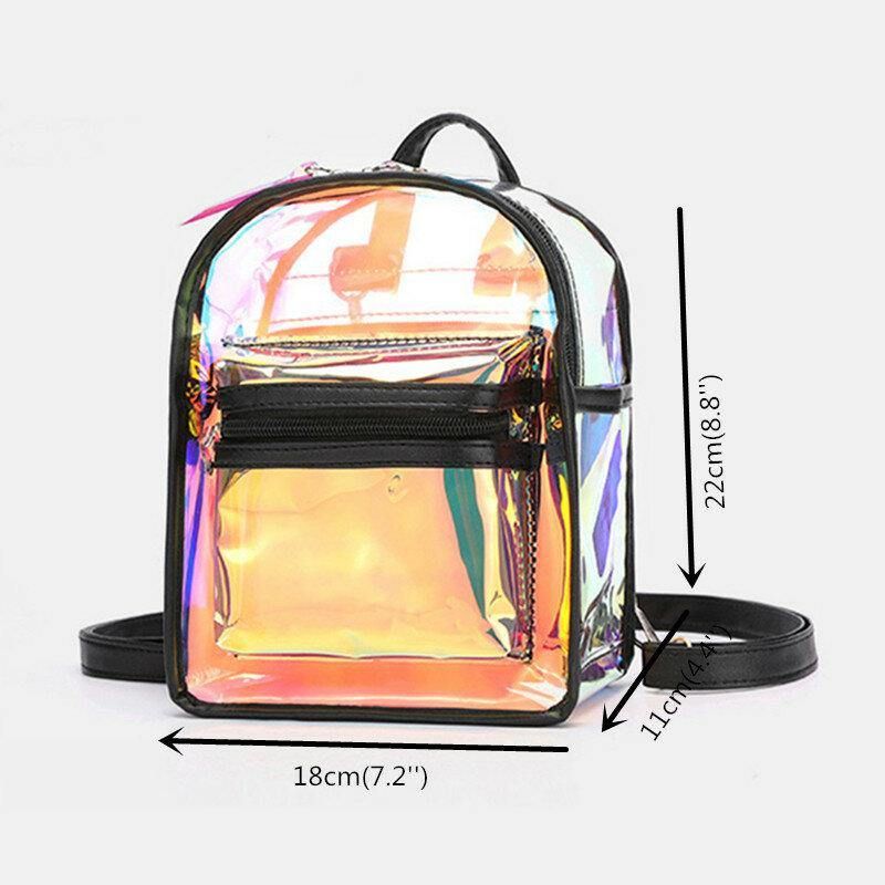 Kvinder 2 Stk Transparent Jelly Multi-Bære Mini Rygsæk Crossbody Taske Håndtaske