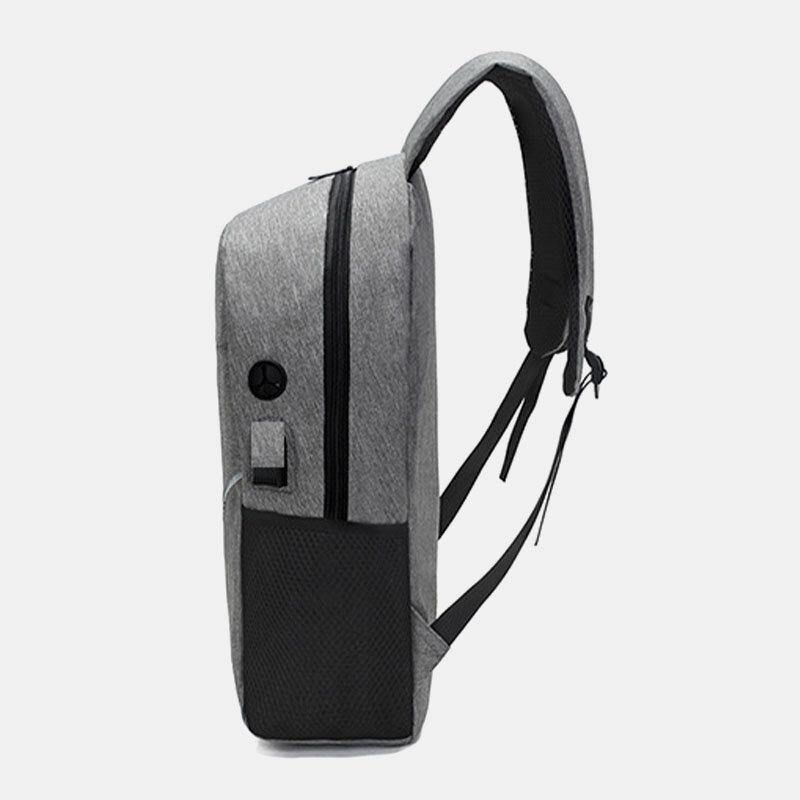 Mænd 3 Stk Nylon Usb-Opladning Slidmodstand Mode Casual Laptop-Taske Rygsæk Crossbody-Taske Clutch-Taske