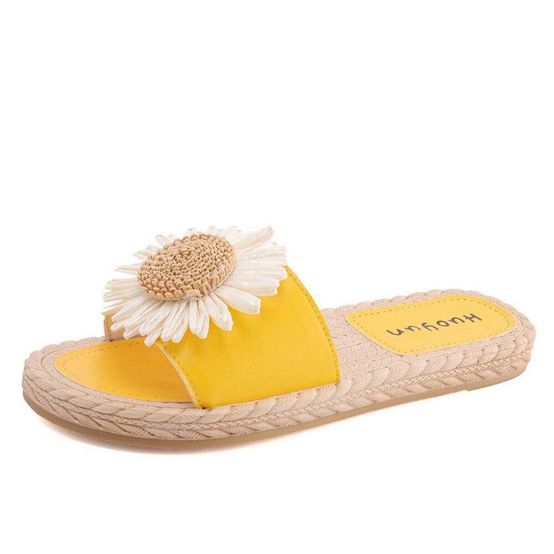 Kvinder Daisy Decor Bærbare Comfy Beach Slides Hjemmesko