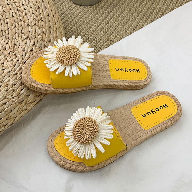 Kvinder Daisy Decor Bærbare Comfy Beach Slides Hjemmesko